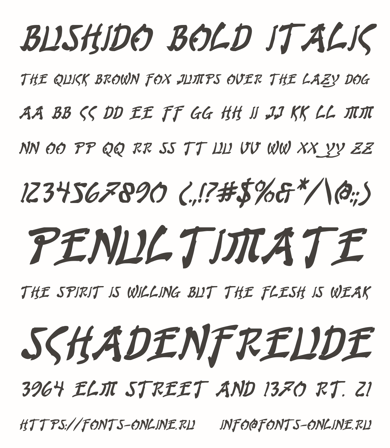 Bushido Bold Italic Free Font Download